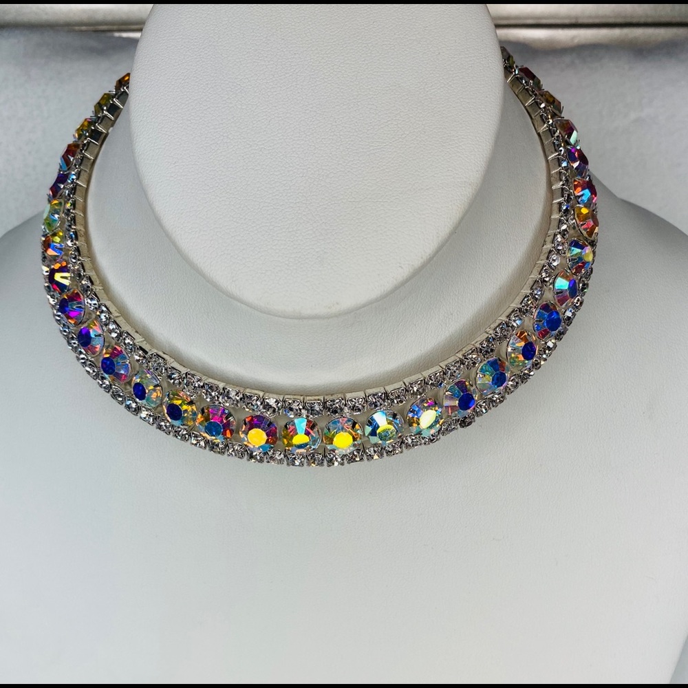 Stunning AB crystal chocker necklace.